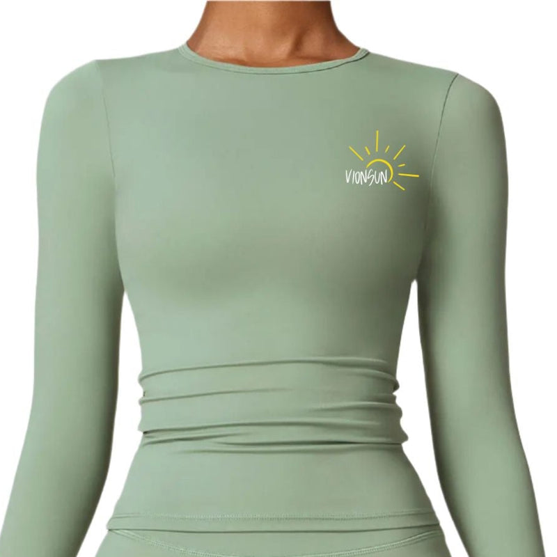 Long Sleeve Seamless Bra Top