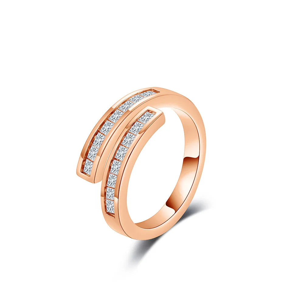 Kalu Rind Kalu Rose Gold Resizable Ring – Modern Elegance & Sparkle – VIONSUN